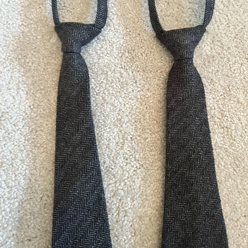 Matching boys Gymboree grey ties size 0-2 and 3+